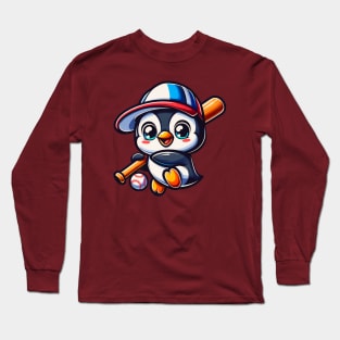 Baseball penguin Long Sleeve T-Shirt